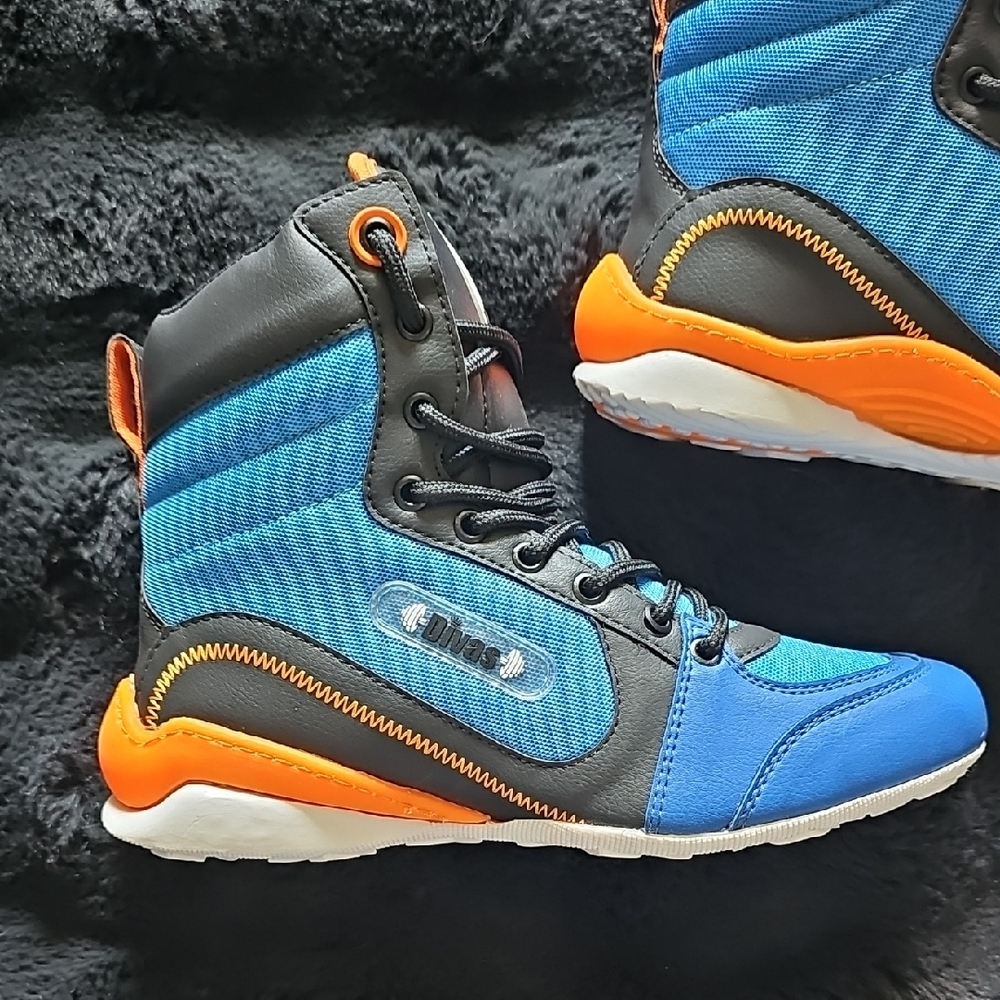Blue and Orange Training Boots